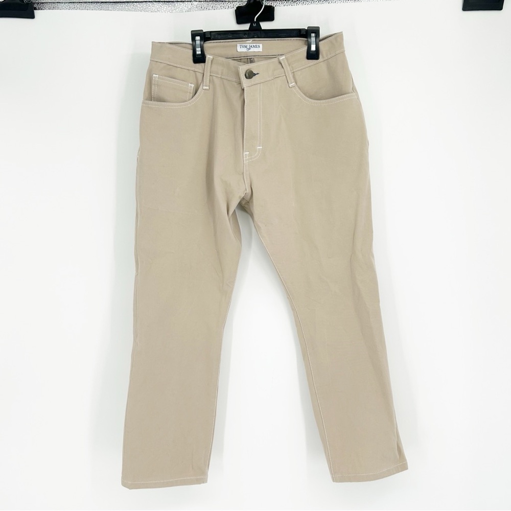 Tom James Blue Delta Custom Made‎ Khaki Slim Straight Pants Size 30x25